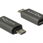 Adaptor micro USB la USB tip C 2.0 M-T Antracit, Delock 65927