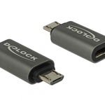 Adaptor micro USB la USB tip C 2.0 M-T Antracit, Delock 65927