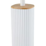 Perie pentru toaleta cu suport, Wenko, Rotello, 10 x 36 x 10 cm, plastic/bambus, alb/maro, Wenko