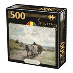 Puzzle - Pictori romani - Nicolae Grigorescu - Car cu boi - 500 piese | Deico Games, Deico Games