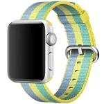 Curea iUni compatibila cu Apple Watch 1/2/3/4/5/6/7, 38mm, Nylon, Woven Strap, Pollen, iUni