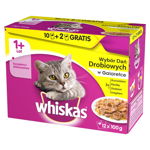 Whiskas hrana umeda pentru pisici adulte cu carne de pasare in aspic 12 x 100 g