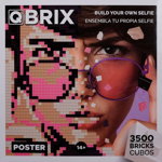 Joc de constructie personalizabil, Qbrix Poster, 40x40 cm, 3500 piese, 14+ ani