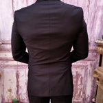 Costum negru, Double Breasted, Sacou si Pantalon, 70% lână - C4007, 