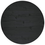 Blat de masă, negru, Ø60x2,5 cm, lemn masiv de pin