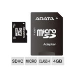 ADATA Flash Memory Card Micro SDHC 4GB Clasa 4, ADATA