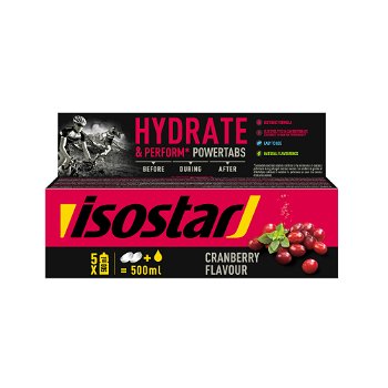 Tablete Băutură Izotonică POWERTABS cu efect anti-oxidant Merișoare 10x12g, ISOSTAR