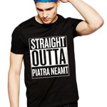 Tricou negru barbati - Straight Outta Piatra Neamt, THEICONIC