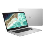 Laptop ASUS 15.6'' Chromebook CB1500CKA, FHD, Procesor Intel® Celeron® N4500 (4M Cache, up to 2.80 GHz), 4GB DDR4X, 64GB eMMC, GMA UHD, Chrome OS, Transparent Silver