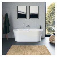 Cada freestanding alb Duravit DuraSenja 170x80 cm lipita de perete, BTW, Duravit