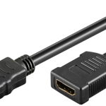 Cablu prelungitor HDMI 1.4v 1m mama-tata 4K Ultra HD 2160p 60Hz 3D Ethernet ARC Goobay, Goobay