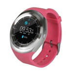 Ceas Smartwatch BigShot Y1, Touchscreen, Bluetooth, Slot SIM, Roz, Inter-Line Company SRL