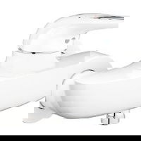 Baterie dus Grohe Eurostyle, monocomanda, 1/2, cartus ceramic, protectie reflux, limitator debit/temperatura, maner gol, alb, Grohe Baterie dus Grohe Eurostyle, monocomanda, 1/2, cartus ceramic, protectie reflux, limitator debit/temperatura, maner gol, alb, Grohe