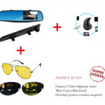 Camera Video Full HD - oglinda auto + Ochelari condus pentru noapte + Mini Casca Bluetooth, Acord Online