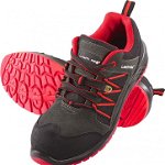 pantofi ESD de piele de căprioară, roșu-grafit oxford `39` (L3042339), Lahti Pro
