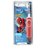 Periuta de dinti electrica pentru copii Oral-B D100 Spider Man, Rosu, Oral-B