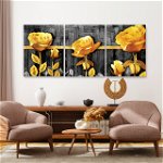 Set tablouri canvas - Golden Roses, 
