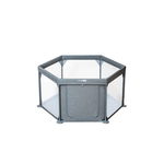 Tarc de joaca pentru bebe hexagonal 117 x 67 x 67 cm FreeON Grey , Freeon