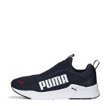 Puma, Pantofi sport slip-on de plasa Wired Rapid, Alb, Albastru marin, 10.5