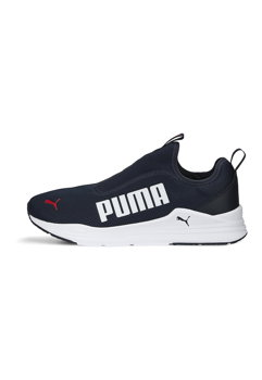 Puma, Pantofi sport slip-on de plasa Wired Rapid, Alb, Albastru marin, 10.5