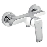 Baterie dus, Ferro, Tina white, cu montaj pe perete, crom, 