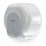 Boiler electric Tesy Compact Line TESY GCA 1015L52RC, putere 1500 W, capacitate 10 L, presiune 0.9 Mpa, izolatie 19 mm, instalare deasupra chiuvetei, control mecanic, clasa energetica C, protectie sticla ceramica, timp incalzire 23 min, termostat reglabi, TESY