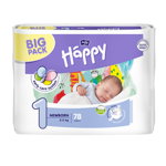 Scutece Happy Big Pack Newborn pentru copii de 3-6Kg, 78 bucati