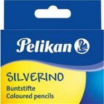 Creioane colorate Pelikan Silverino triunghiulare 12 culori, Pelikan