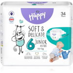 BELLA Baby Happy Soft&Delicate Size 6 Junior Extra scutece de unică folosință 15+ kg 34 buc, Bella Baby Happy