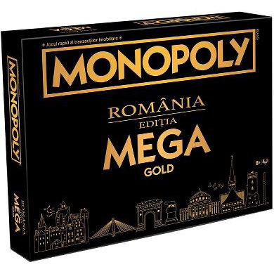 Joc Monopoly Mega Gold - Romania, limba romana, supradimensionat, 2-6 jucatori, +8 ani