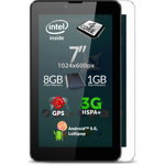 Tableta Allview Viva i7G 3G, 7 inch MultiTouch, Intel SoPHIA 3G-R 1.0GHz Quad Core, 1GB RAM, 8GB flash, Wi-Fi, Bluetooth, GPS, 3G, Android 5.1, Black
