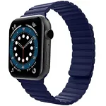 Curea iUni compatibila cu Apple Watch 1/2/3/4/5/6/7, 42mm, Silicon Magnetic, Midnight Blue, iUni