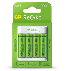 Incarcator GP BATTERIES E411+ 2100mAh AA pentru 4 baterii, NiMH