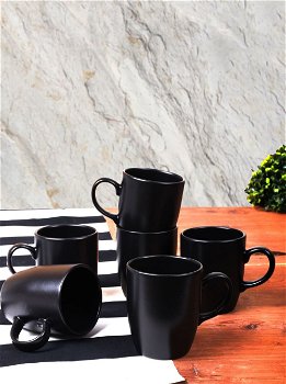 Set cesti pentru cafea din Ceramica Negru 6 piese AS1144