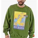Heron Preston Embroidered Printed Cotton Crew Neck Sweatshirt Military Green