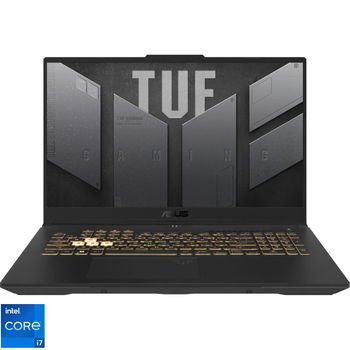 Laptop Gaming ASUS TUF Gaming F17 FX707ZC4 cu procesor Intel® Core™ i5-12500H pana la 4.5GHz, 17.3'', Full HD, IPS, 144Hz, 16GB DDR4, 512GB SSD, NVIDIA® GeForce RTX™ 3050 4GB GDDR6, No OS, Mecha Gray