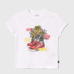 Vans tricou de bumbac pentru copii DAISY SHOE MINI culoarea alb, Vans