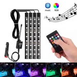 Kit lumini ambientale cu senzor de muzica si telecomanda, led light alex