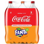 Bautura carbogazoasa Coca-Cola Gust Original 2buc x 2L + Fanta Portocale 1buc x 2L