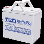 acumulator 12v gel deep cycle, dimensiuni 229 x 138 x 208 mm, baterie 12v 57ah m6, ted electric ted003393, TED Electric