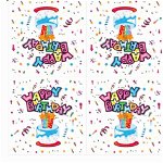 Set 20 servetele albe Happy Birthday 33 33 cm, Balloon4Party