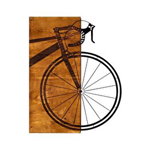 Decoratiune de perete, Bisiklet, 50% lemn/50% metal, Dimensiune: 45 x 58 cm, Nuc / Negru, Skyler