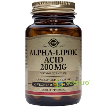 Alpha Lipoic Acid 200mg 50cps Vegetale, SOLGAR