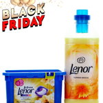 PROMO Lenor Detergent Capsule 14 Buc 3in1 Color Gold Orchid+ Lenor Balsam de rufe 1.36 L 45 spalari Summer Breeze