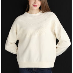 COLIN'S, Pulover cu detalii striate, Crem, M