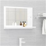 Oglindă de baie, alb, 60x10,5x37 cm, lemn prelucrat, Casa Practica