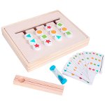 Jucarie intractiva si educativa puzzle Montessori, joc de culoare, orientare, logica, sortare dupa model, din lemn, oem