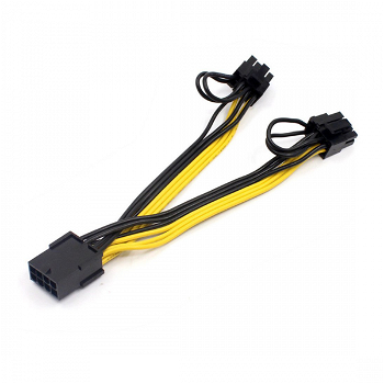 Cablu de alimentare PCI-E 8 pini splitter la 2 x 8 pini (6+2) 20 cm, PLS