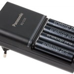 Incarcator Panasonic BQ-CC55E cu 4 acumulatori Eneloop AA(R6) PRO 2500 mA K-KJ55HCD40E, Incarcare rapida + pix Eneloop cadou