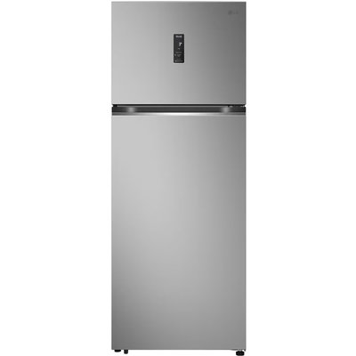 Frigider cu doua usi LG GTBV44PYBKD, 461 l, No Frost, Clasa E, Display LED, Compresor Inverter, Smart Diagnosis, Wifi, Racire prin usa, H 184.5 cm, Argintiu